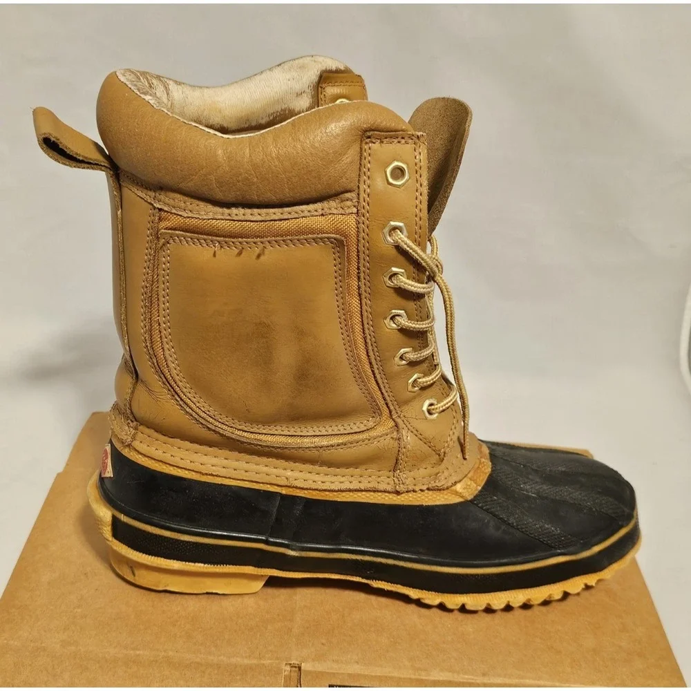 Red Ball Thinsulate Insulated Brown Black Leather Mid-Calf Size 9 Boots Men